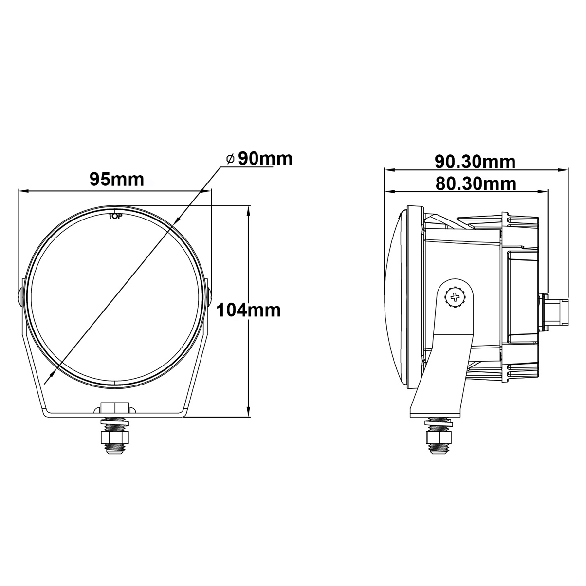 90mm LED Fog Lamp